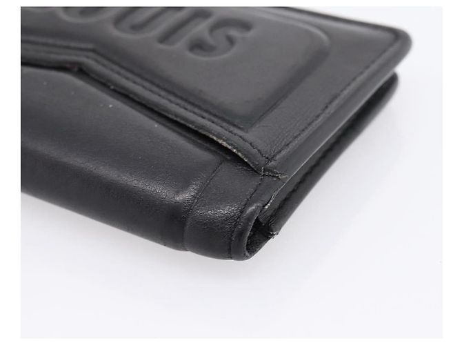 LOUIS VUITTON Infinity Organizer De Poch Card Case Leather M63251 Auth 204791A Nero - vista 15
