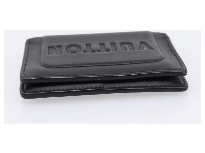 LOUIS VUITTON Infinity Organizer De Poch Card Case Leather M63251 Auth 204791A Nero - vista 5