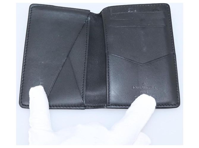 LOUIS VUITTON Infinity Organizer De Poch Card Case Leather M63251 Auth 204791A Nero - vista 8