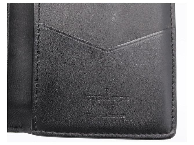 LOUIS VUITTON Infinity Organizer De Poch Card Case Leather M63251 Auth 204791A Nero - vista 9