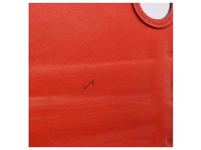 Hermès Portafoglio HERMES Dogon in pelle Taurillon Clemence Orange Silver Auth 204105 Argento Arancione - vista 10