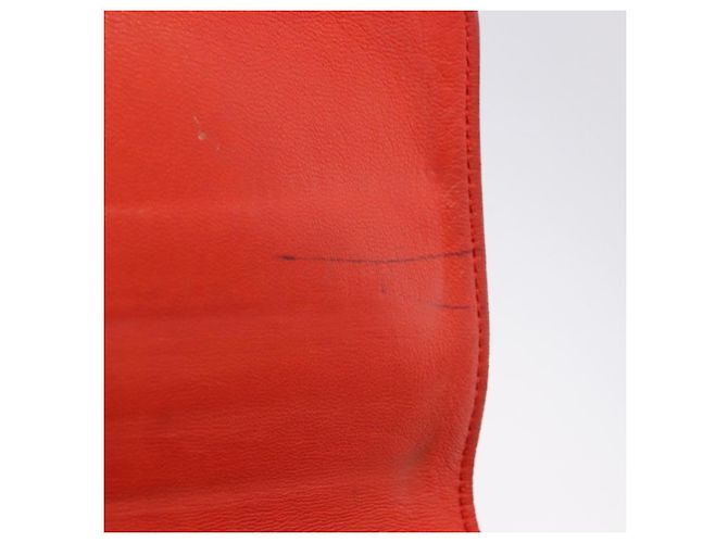 Hermès Portafoglio HERMES Dogon in pelle Taurillon Clemence Orange Silver Auth 204105 Argento Arancione - vista 21