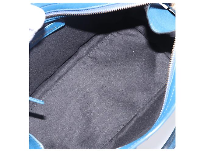 Autre Marque SAINT LAURENT Borsa a mano Cavas Chic in pelle 2way Blu Oro 279079 Auth 204300A D'oro - vista 10