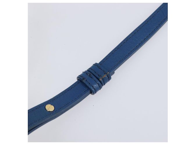 Autre Marque SAINT LAURENT Borsa a mano Cavas Chic in pelle 2way Blu Oro 279079 Auth 204300A D'oro - vista 15