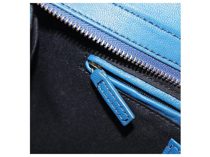 Autre Marque SAINT LAURENT Borsa a mano Cavas Chic in pelle 2way Blu Oro 279079 Auth 204300A D'oro - vista 27