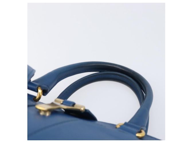 Autre Marque SAINT LAURENT Borsa a mano Cavas Chic in pelle 2way Blu Oro 279079 Auth 204300A D'oro - vista 8