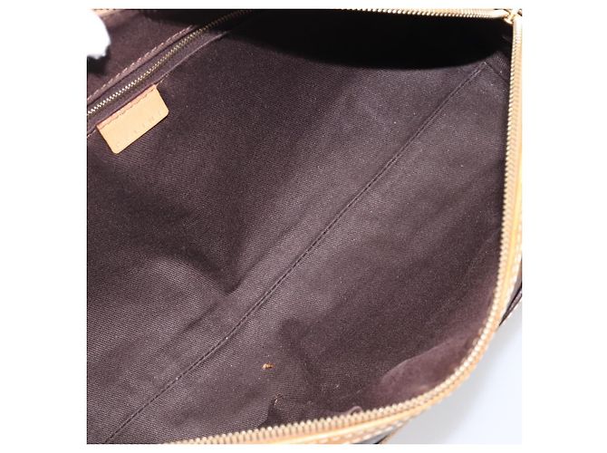 Céline CELINE Macadam Canvas Tote Bag PVC Leder Braun Gold Auth 204407A Golden - Ansicht 10