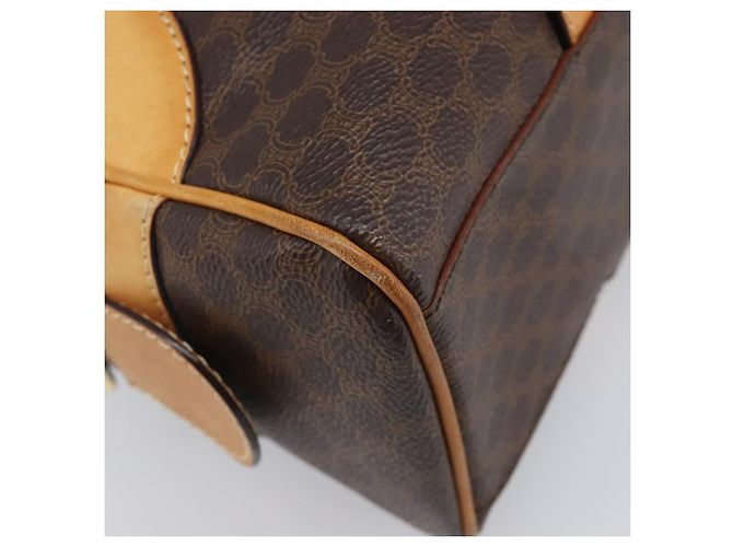 Céline CELINE Macadam Canvas Tote Bag PVC Leder Braun Gold Auth 204407A Golden - Ansicht 14
