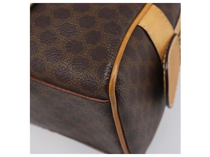 Céline CELINE Macadam Canvas Tote Bag PVC Leder Braun Gold Auth 204407A Golden - Ansicht 15