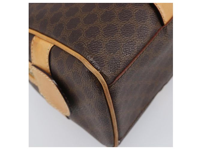 Céline CELINE Macadam Canvas Tote Bag PVC Leder Braun Gold Auth 204407A Golden - Ansicht 16