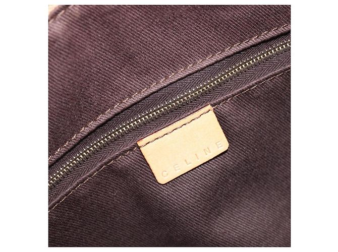Céline CELINE Macadam Canvas Tote Bag PVC Leder Braun Gold Auth 204407A Golden - Ansicht 20