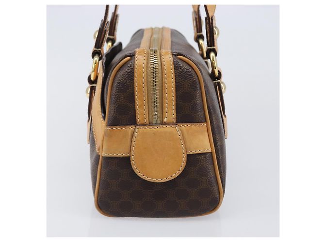 Céline CELINE Macadam Canvas Tote Bag PVC Leder Braun Gold Auth 204407A Golden - Ansicht 3