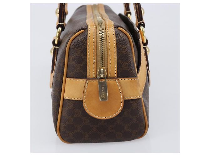 Céline CELINE Macadam Canvas Tote Bag PVC Leder Braun Gold Auth 204407A Golden - Ansicht 4