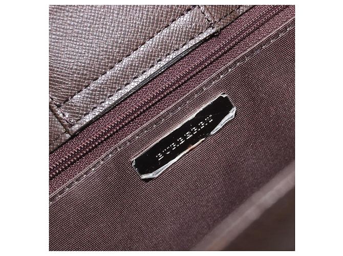 BURBERRY Nova Check Handtasche Canvas Beige Silver Auth 200714V Silber - Ansicht 19
