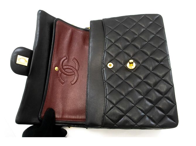 CHANEL Classic Double Flap Square Chain Schultertasche Schwarz - Ansicht 11