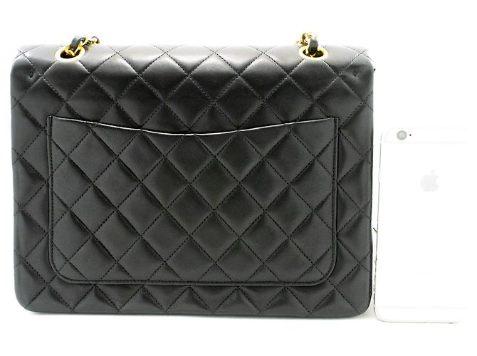 CHANEL Classic Double Flap Square Chain Schultertasche Schwarz - Ansicht 3