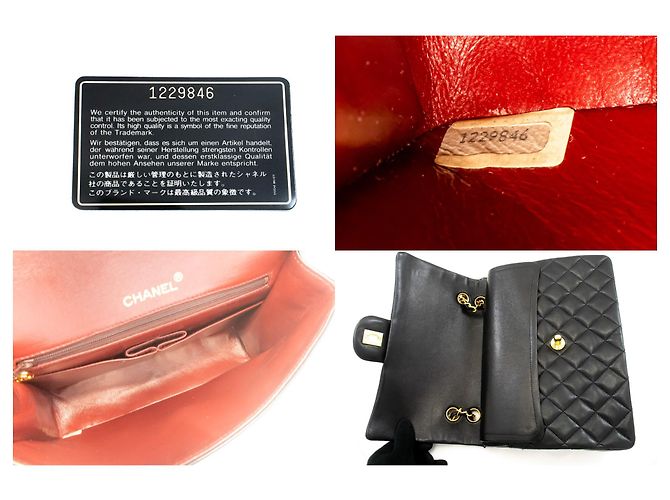 CHANEL Classic Double Flap Square Chain Schultertasche Schwarz - Ansicht 9