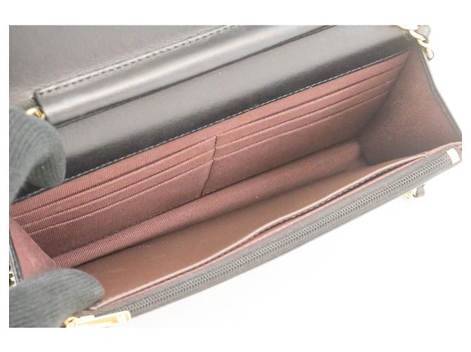 Borsa a tracolla CHANEL Black Classic Wallet On Chain WOC Clutch Oro Nero - vista 10