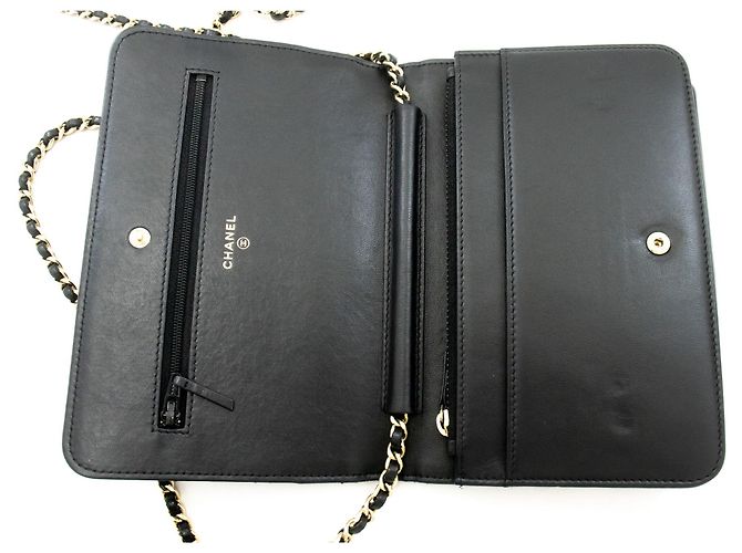 CHANEL Borsa a tracolla WOC Classic Wallet On Chain Nera Nero - vista 11
