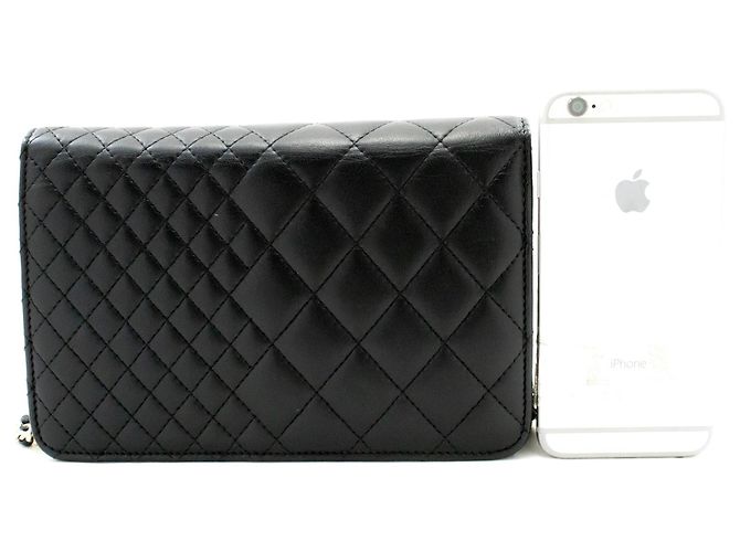 CHANEL Borsa a tracolla WOC Classic Wallet On Chain Nera Nero - vista 3
