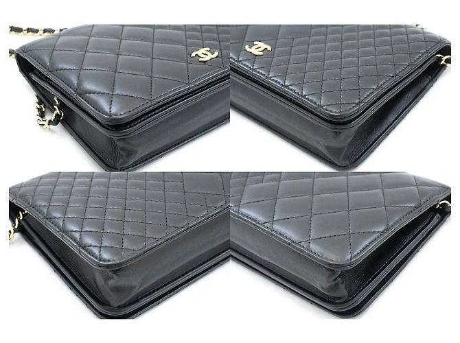 CHANEL Borsa a tracolla WOC Classic Wallet On Chain Nera Nero - vista 6