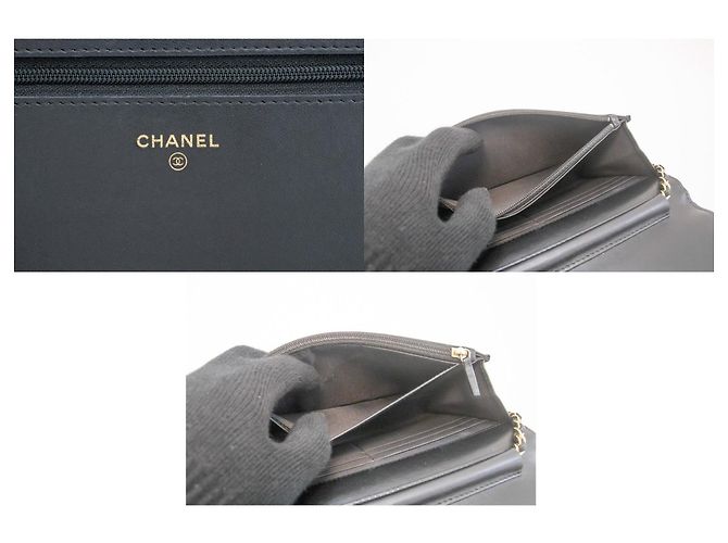 CHANEL Borsa a tracolla WOC Classic Wallet On Chain Nera Nero - vista 8