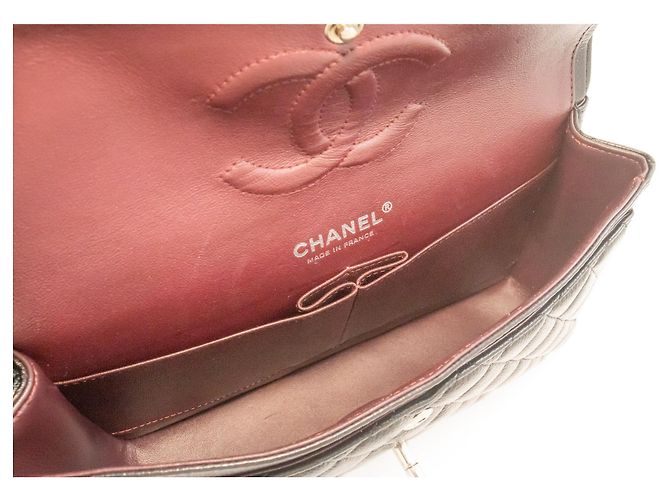 Borsa a tracolla CHANEL Double Flap 10" in vitello granulato, Nero - vista 10
