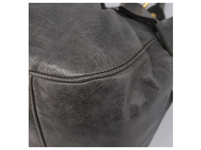Borsa a mano Miu Miu in pelle grigia tono oro Auth BA15532V Marrone - vista 14