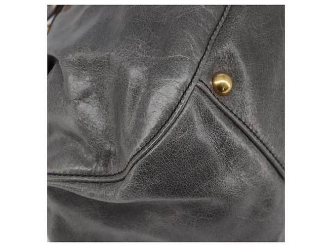 Borsa a mano Miu Miu in pelle grigia tono oro Auth BA15532V Marrone - vista 15