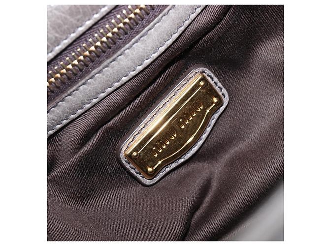 Borsa a mano Miu Miu in pelle grigia tono oro Auth BA15532V Marrone - vista 20