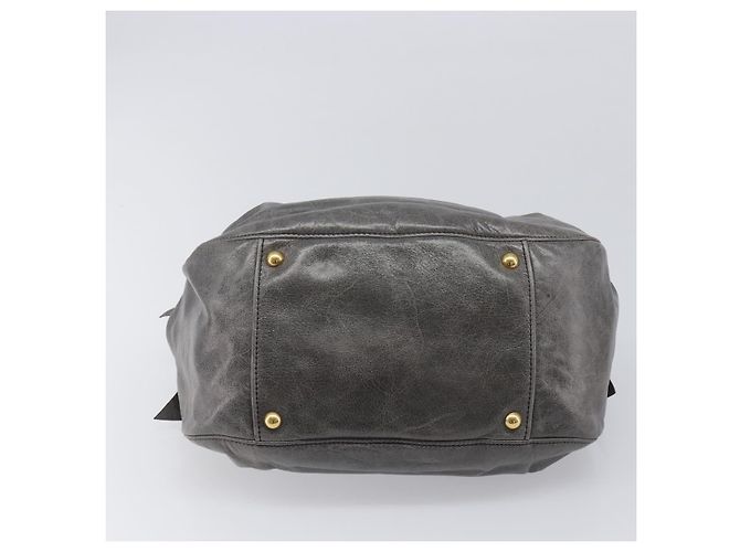 Borsa a mano Miu Miu in pelle grigia tono oro Auth BA15532V Marrone - vista 5