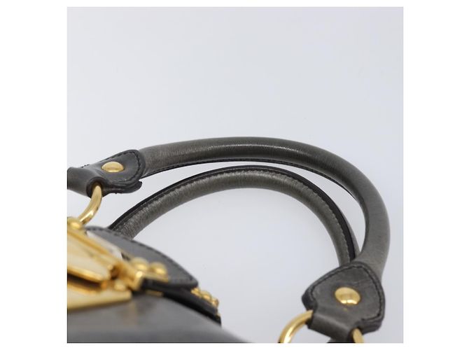 Borsa a mano Miu Miu in pelle grigia tono oro Auth BA15532V Marrone - vista 8