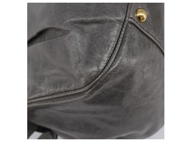 Borsa a mano Miu Miu in pelle grigia tono oro Auth BA15532V Marrone - vista 9