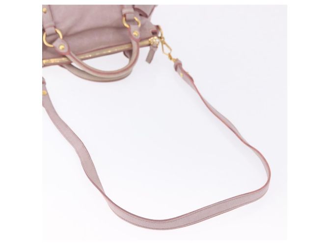 Borsa Miu Miu Vitellolux 2way Pink Gold Auth LN171V Rosa D'oro - vista 11
