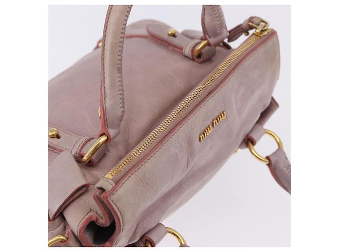 Borsa Miu Miu Vitellolux 2way Pink Gold Auth LN171V Rosa D'oro - vista 14