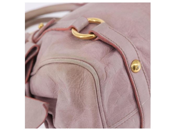Borsa Miu Miu Vitellolux 2way Pink Gold Auth LN171V Rosa D'oro - vista 23