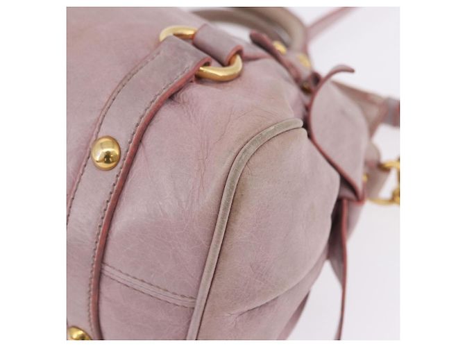 Borsa Miu Miu Vitellolux 2way Pink Gold Auth LN171V Rosa D'oro - vista 24
