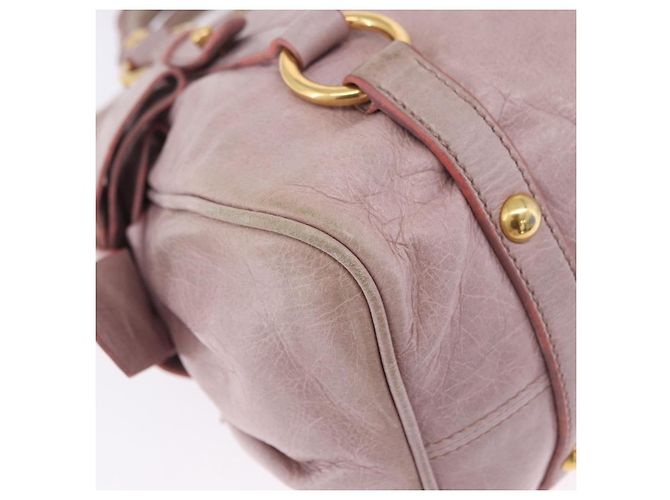 Borsa Miu Miu Vitellolux 2way Pink Gold Auth LN171V Rosa D'oro - vista 25