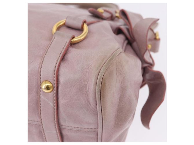 Borsa Miu Miu Vitellolux 2way Pink Gold Auth LN171V Rosa D'oro - vista 26