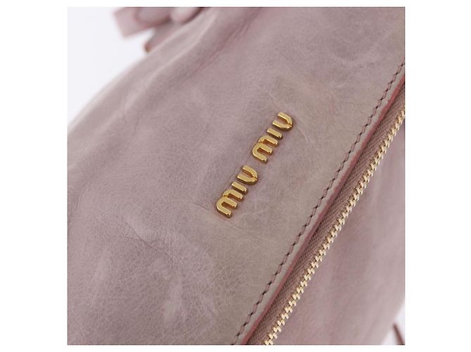 Borsa Miu Miu Vitellolux 2way Pink Gold Auth LN171V Rosa D'oro - vista 28