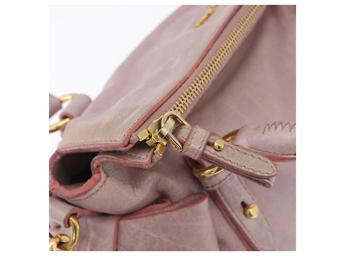 Borsa Miu Miu Vitellolux 2way Pink Gold Auth LN171V Rosa D'oro - vista 29