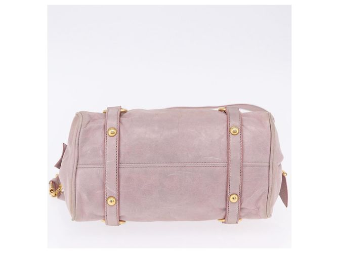 Borsa Miu Miu Vitellolux 2way Pink Gold Auth LN171V Rosa D'oro - vista 8