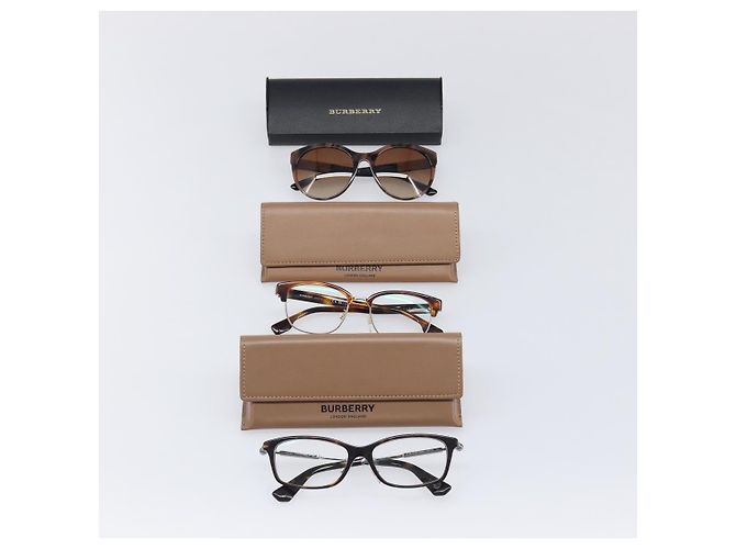 BURBERRY Occhiali da Sole Plastica Set di 3 Marrone Oro Auth BA15576 D'oro - vista 20