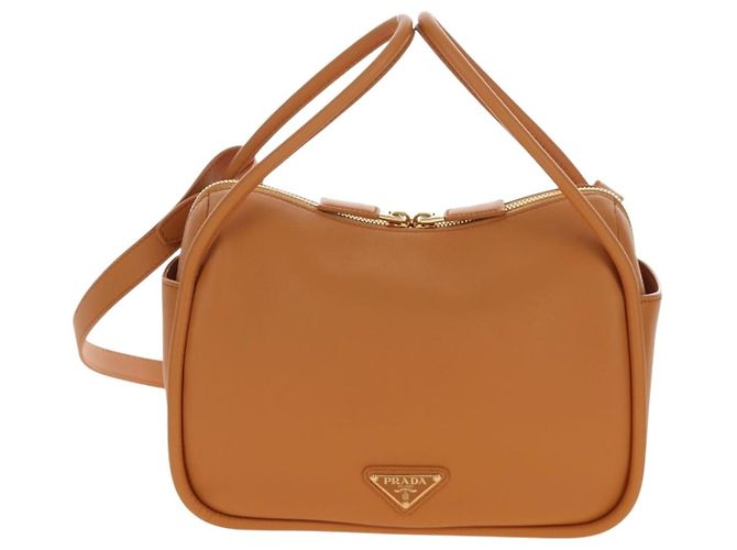 Sac à épaule PRADA Darling en cuir beige doré Auth 200771SAM - vue 13