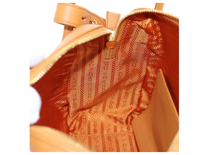 Sac à épaule PRADA Darling en cuir beige doré Auth 200771SAM - vue 22