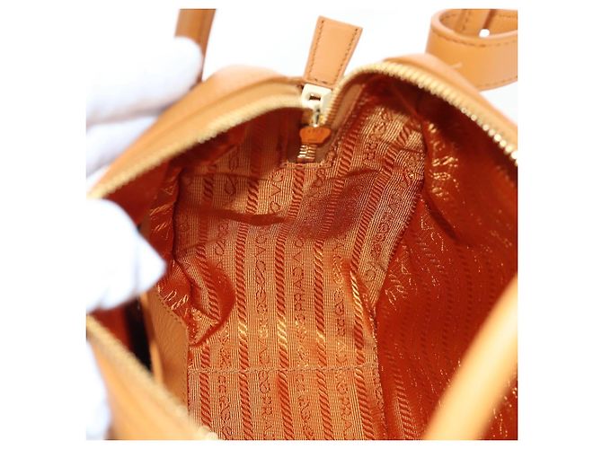 Sac à épaule PRADA Darling en cuir beige doré Auth 200771SAM - vue 23