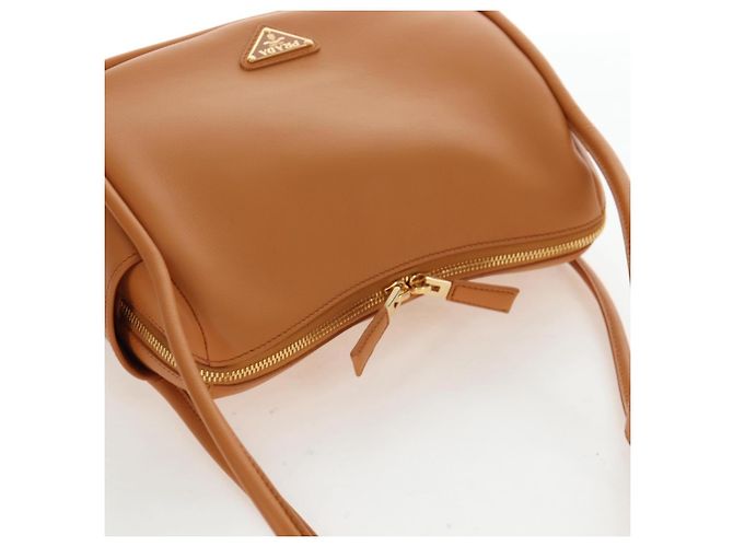 Sac à épaule PRADA Darling en cuir beige doré Auth 200771SAM - vue 6