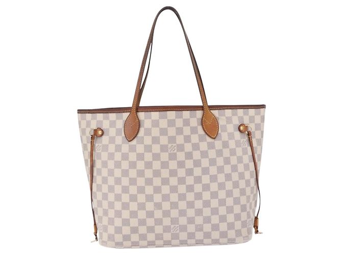 Borsa Tote LOUIS VUITTON Damier Azur Neverfull MM N41605 LV Auth 204358 - vista 13