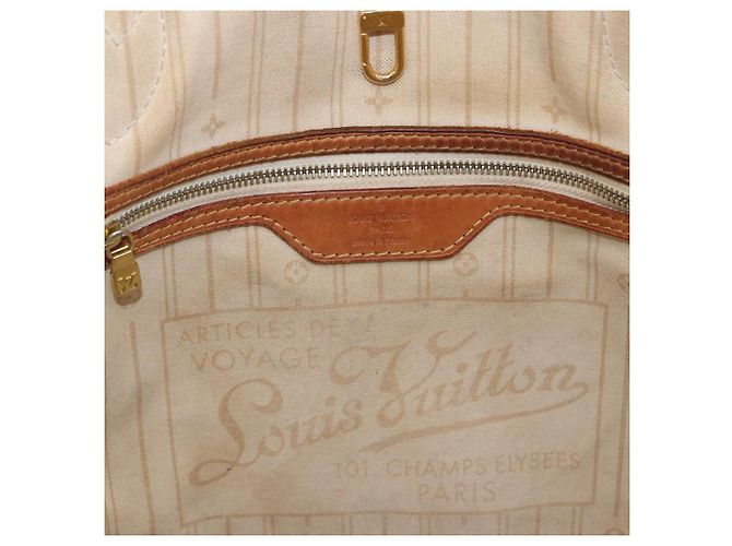 Borsa Tote LOUIS VUITTON Damier Azur Neverfull MM N41605 LV Auth 204358 - vista 28