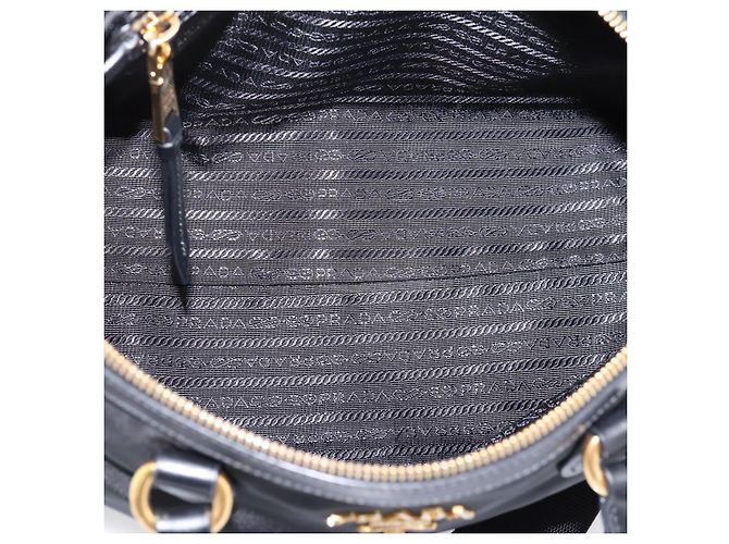Borsa a Mano PRADA Nylon Pelle 2way Nero Oro Auth ki6822V D'oro - vista 10